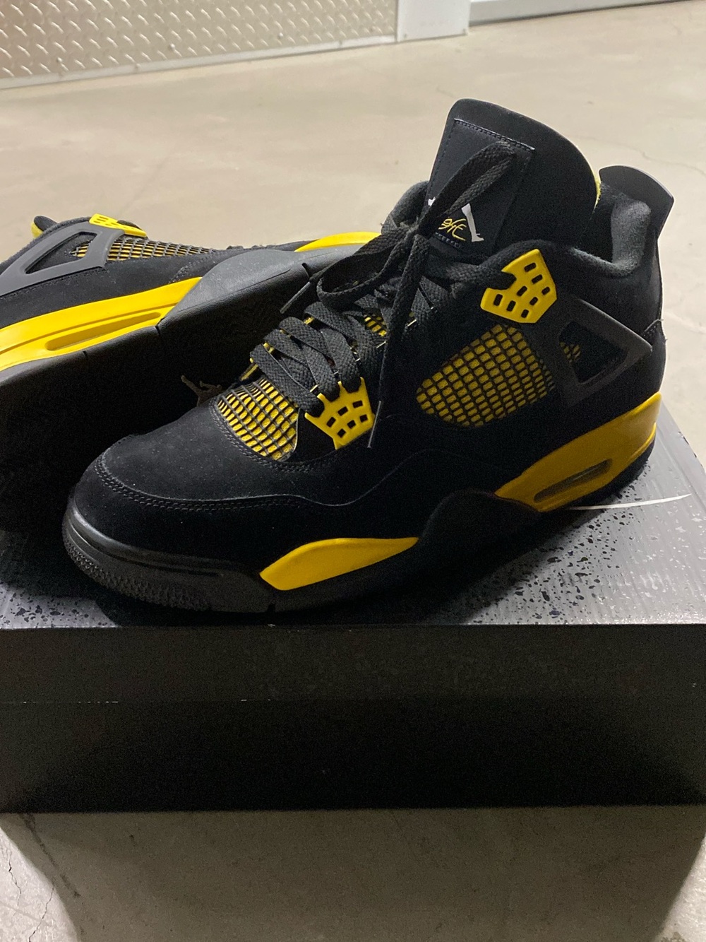 Jordan Black and Yellow Retro Basketball Sneakers